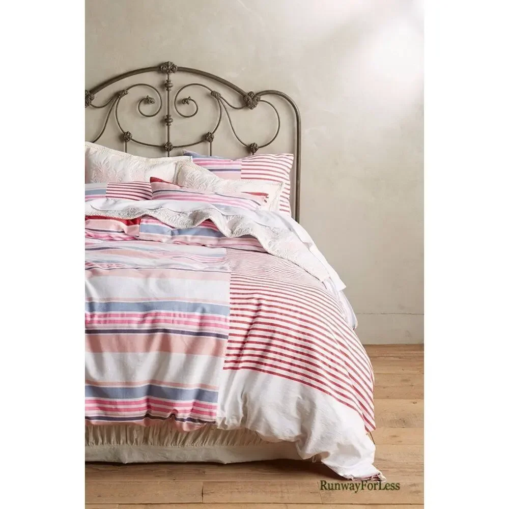 New ANTHROPOLOGIE Makeda Lemlem Liya Kebede Stripes Twin Bed Duvet Cover